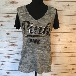 Victoria’s Secret PINK Bling V Neck Short …